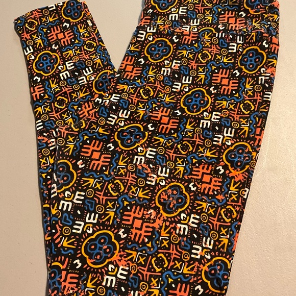LulaRoe print high waisted leggings TC 12-18 - Picture 1 of 4